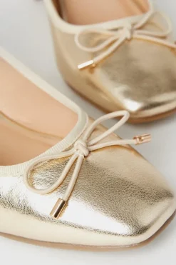 Violetta Square Toe Bow Detail Low Block Heel Pumps