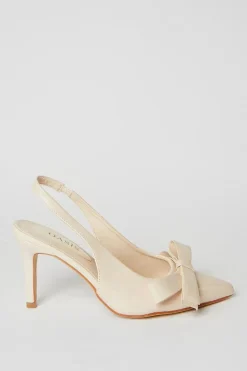 Virginia Patent Bow Detail High Heel Stiletto Slingback Court Shoes