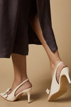 Virginia Patent Bow Detail High Heel Stiletto Slingback Court Shoes