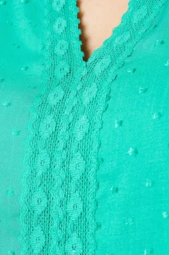 Viscose Dobby Lace Insert Blouse