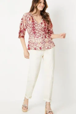 Viscose Embellished Button Blouse