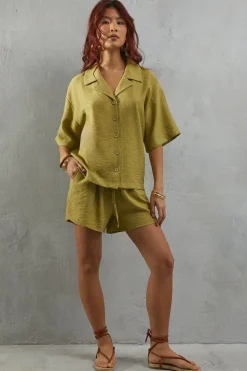 Viscose Nylon Boxy Shirt