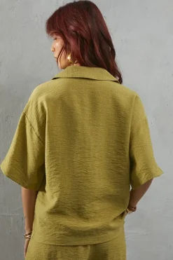 Viscose Nylon Boxy Shirt