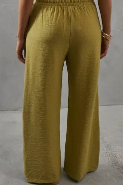 Viscose Nylon Wide Leg Trouser