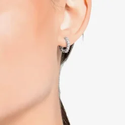 Vittore White Crystal Mini Hoop Earrings 5562126