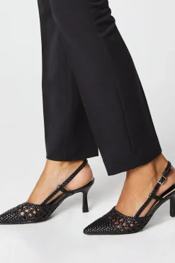 Vivienne Woven Detail Slingback Kitten Heel Court Shoes