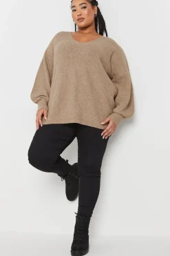 V-Neck Balloon Sleeve Jumper