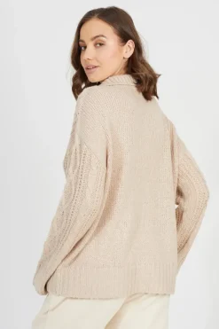 V-Neck Cable Knit Jumper
