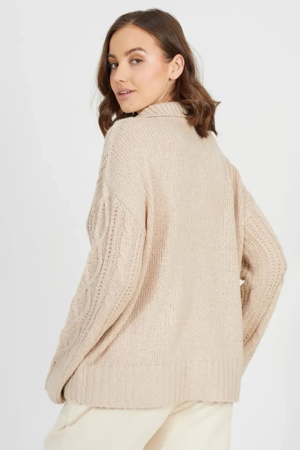 V-Neck Cable Knit Jumper