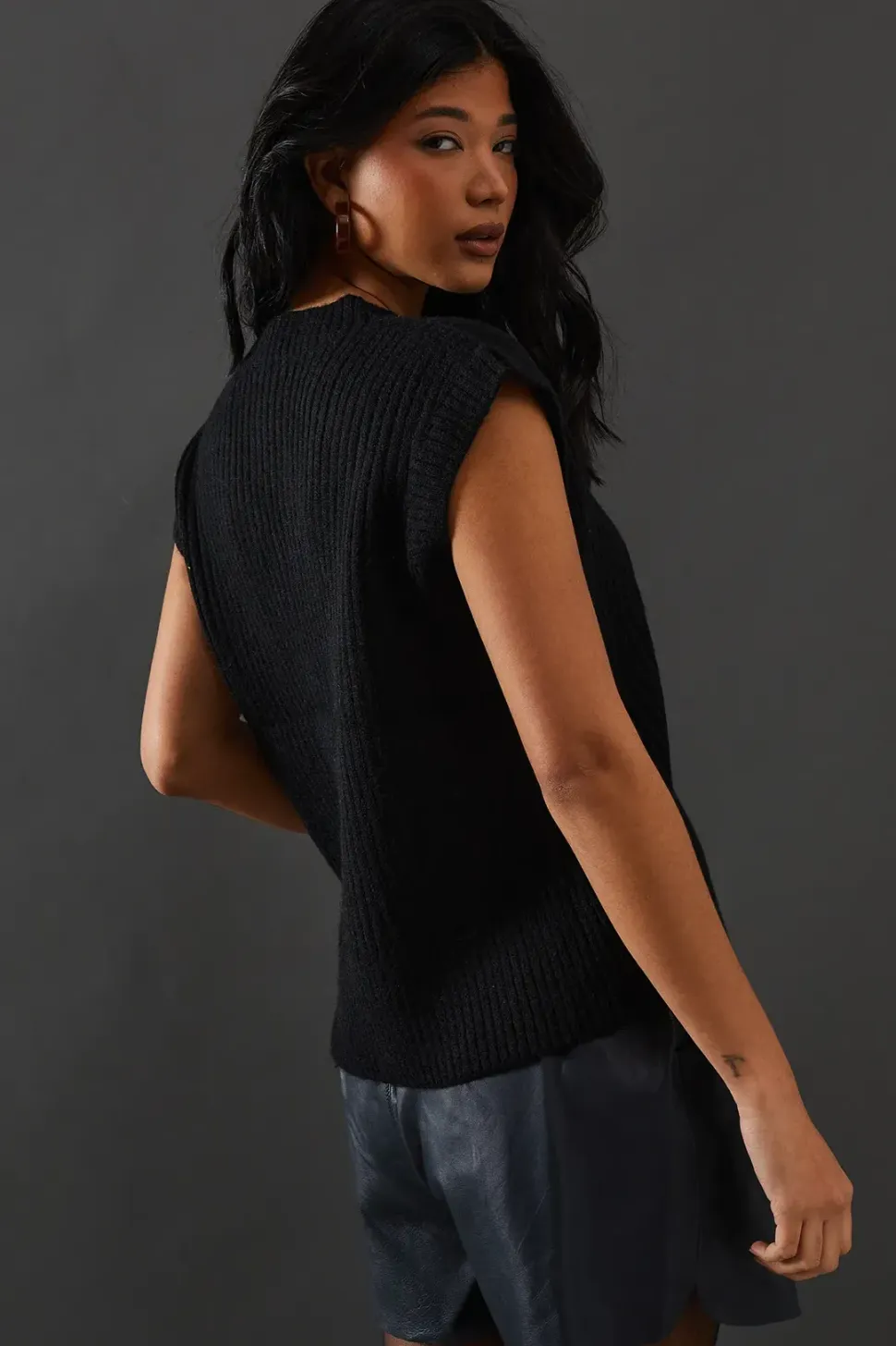 V Neck Knitted Vest