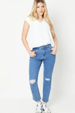 V Neck Shirred Shoulder Blouse