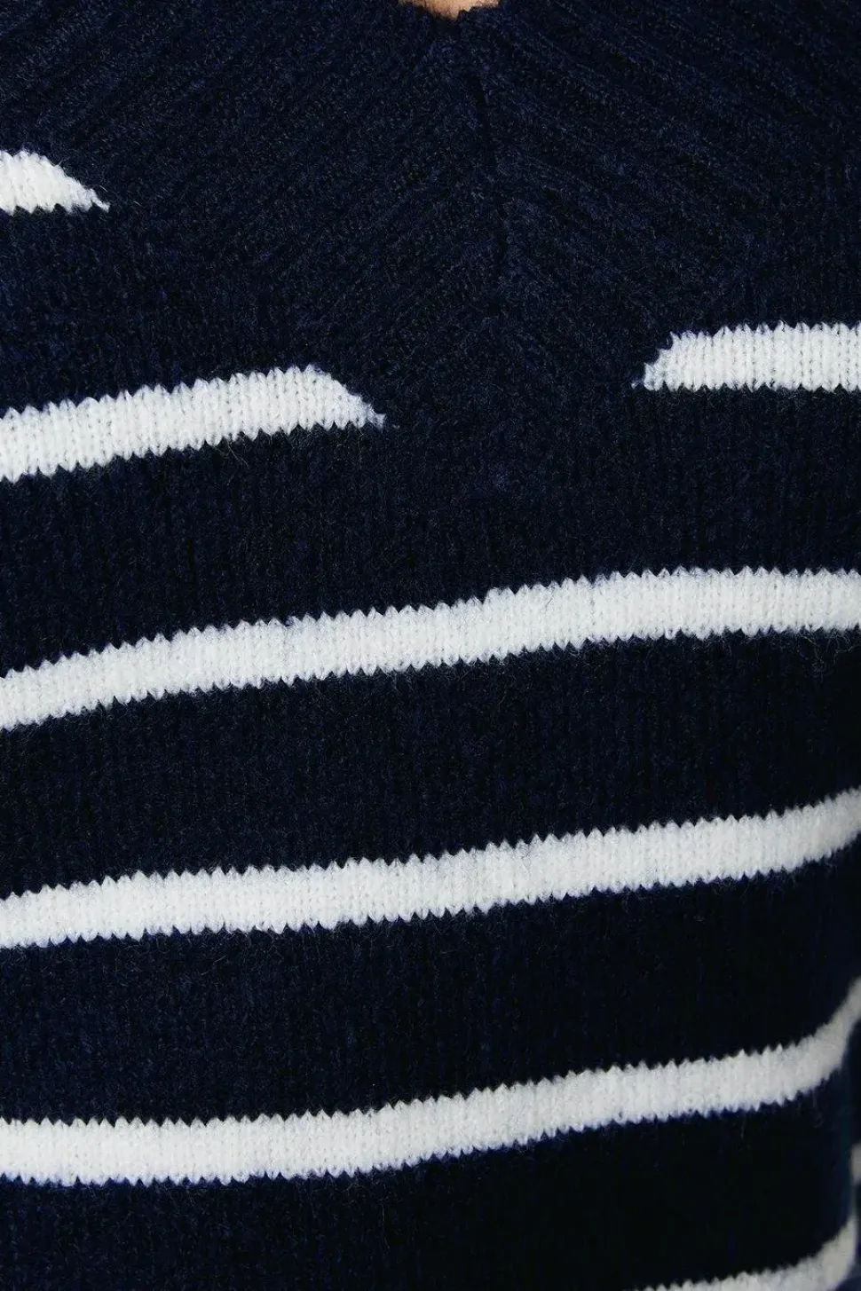 V Neck Stripe Knitted Jumper