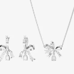Volta Bow Pendant & Earring Jewellery Set 5660118