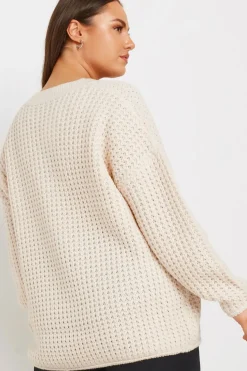 Waffle Knit V-Neck Jumper