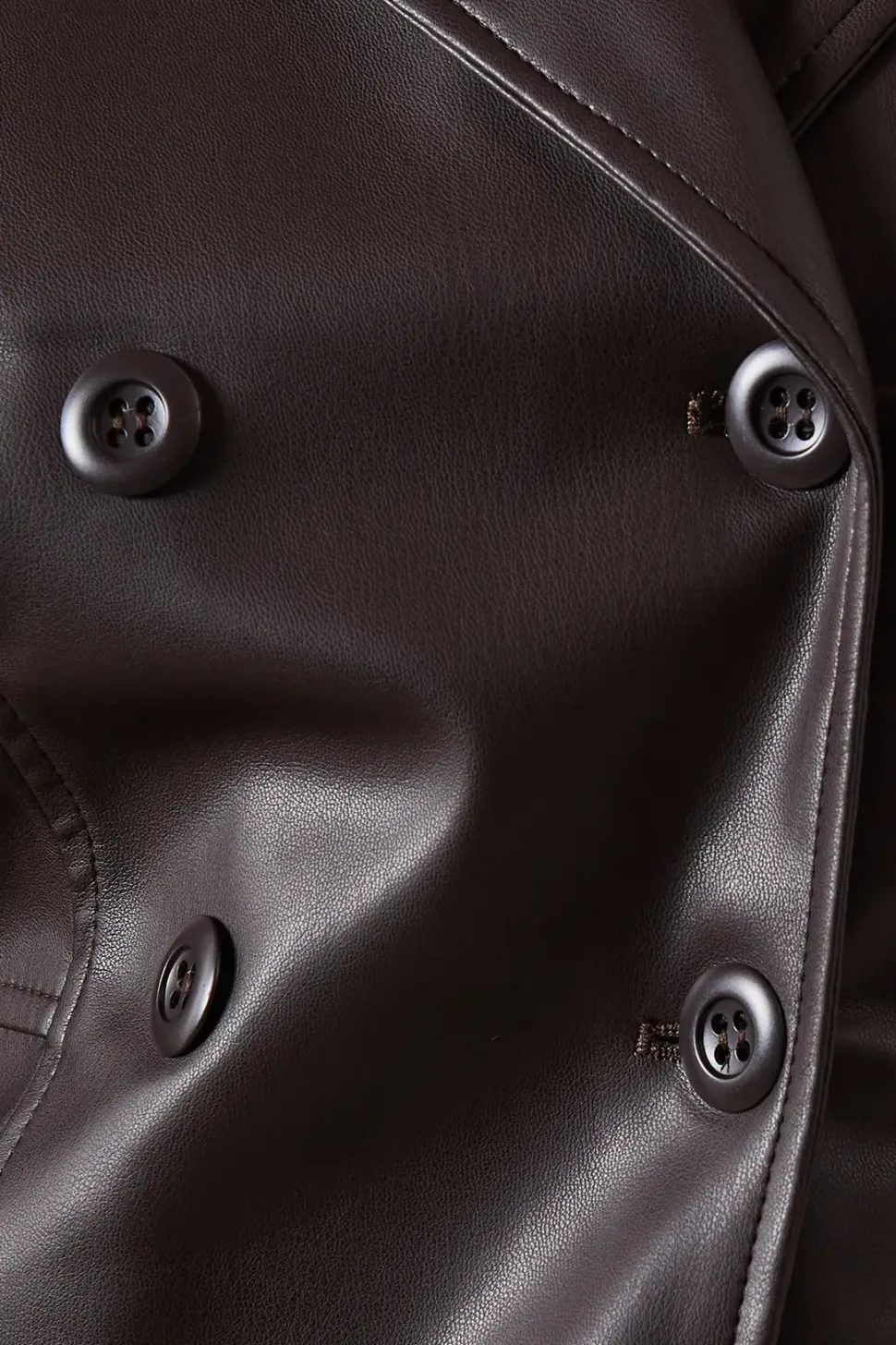 Waist Detail Faux Leather Jacket
