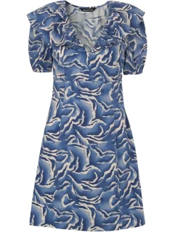 Watercolour Zebra Poplin Dress-Animal Print