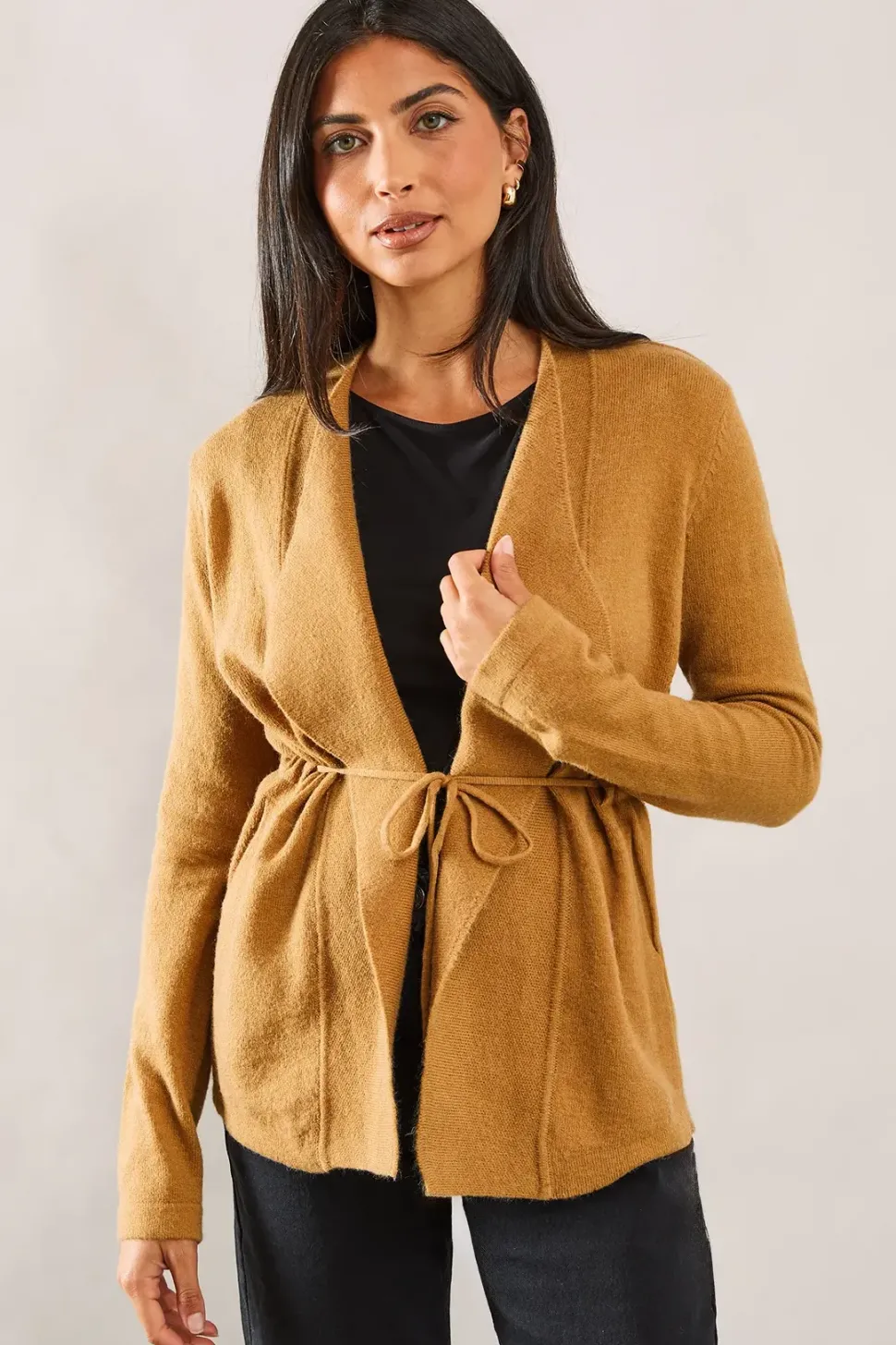 Waterfall Belted Knitted Jacket