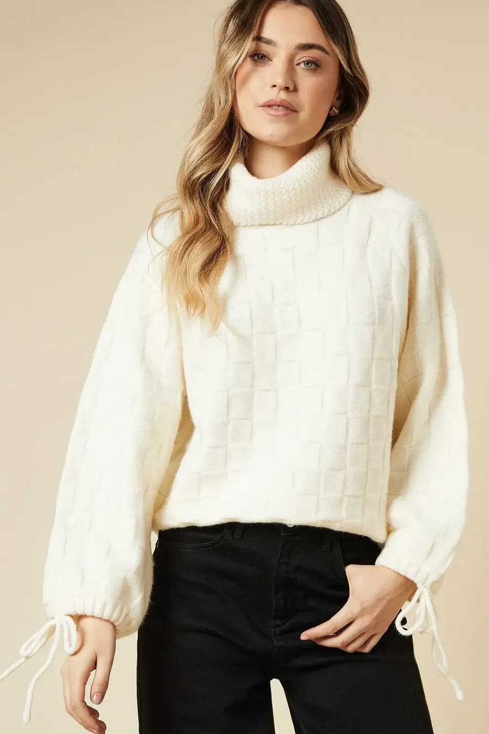Weaved Roll Neck Jumper