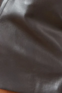 Welt Pocket Faux Leather Mini Skirt