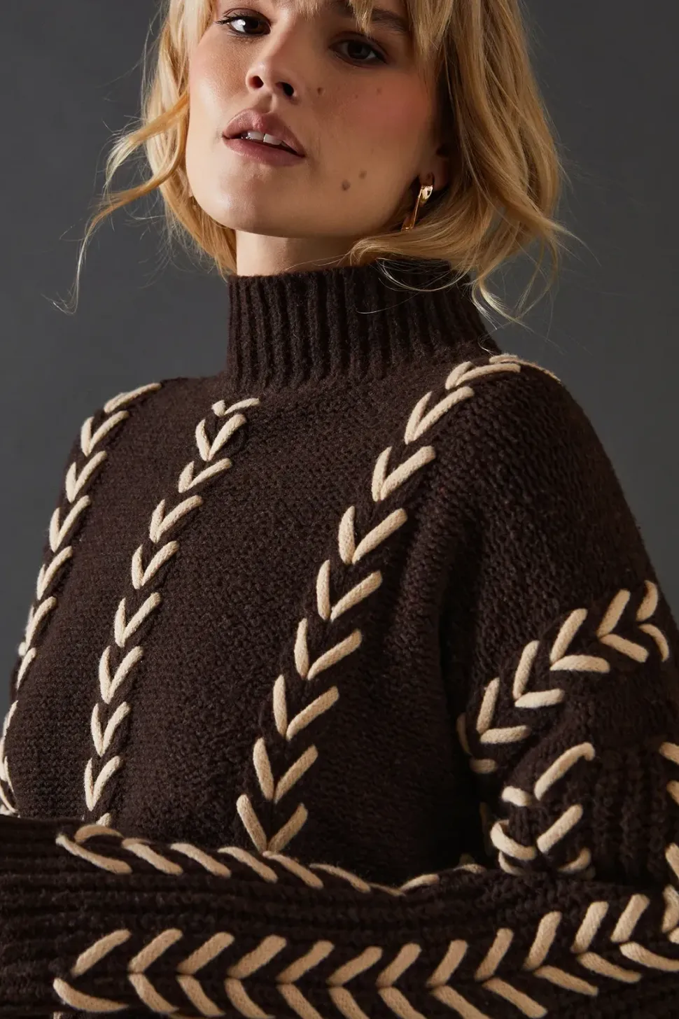 Whipstitch Detail Oversized Jumper