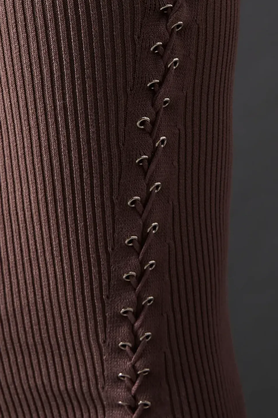 Whipstitch Front Slouchy Knitted Midi Dress