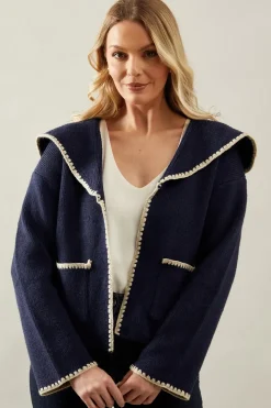 Whipstitch Pocket Front Cardigan