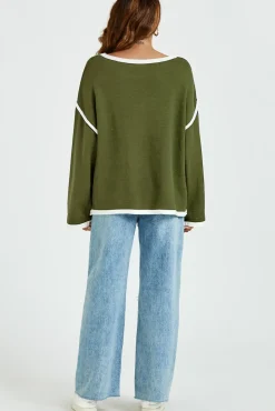 White Striped Oversized Jumper Top