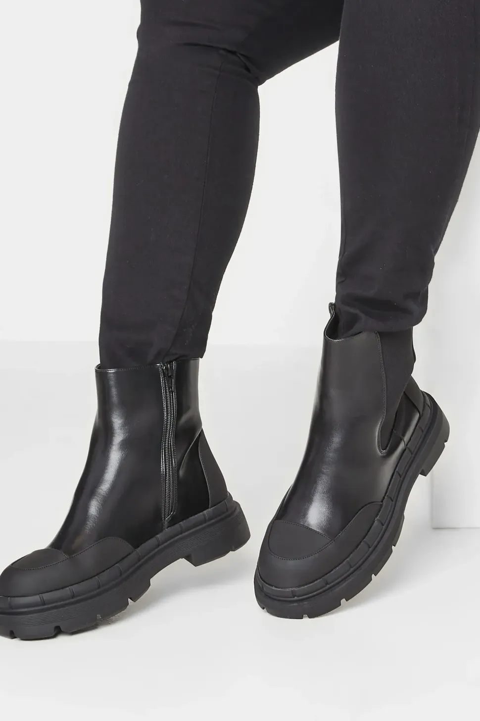 Wide & Extra Wide Chunky High Chelsea Boots