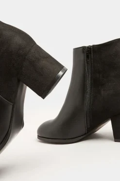 Wide & Extra Wide Fit Block Ankle PU Ankle Boots