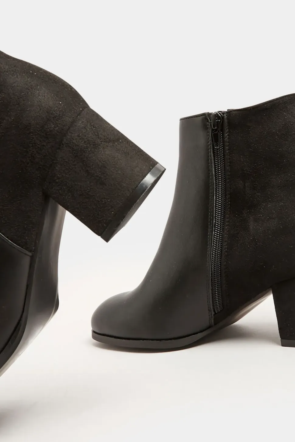 Wide & Extra Wide Fit Block Ankle PU Ankle Boots