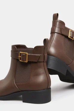 Wide & Extra Wide Fit Buckle Faux Leather Ankle Boots