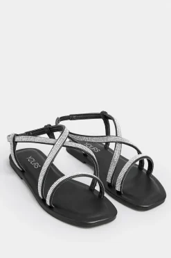 Wide & Extra Wide Fit Diamante Strap Sandals