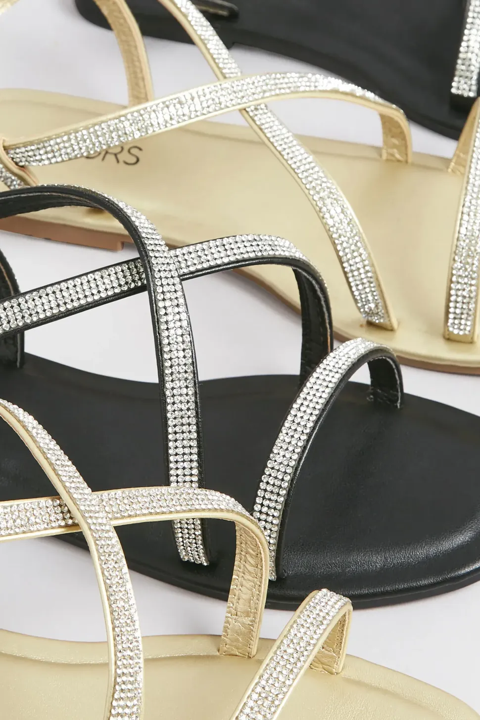 Wide & Extra Wide Fit Diamante Strap Sandals