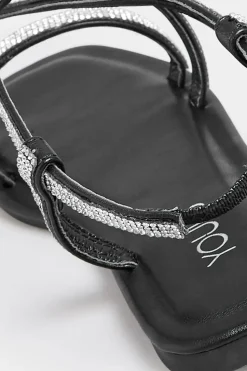 Wide & Extra Wide Fit Diamante Strap Sandals