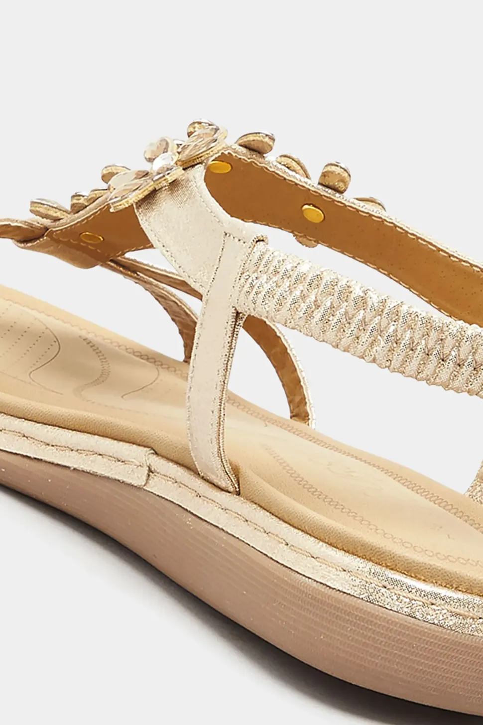 Wide & Extra Wide Fit Diamante Studded Sandals