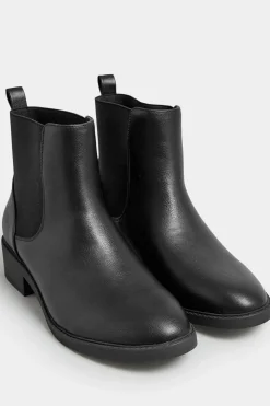 Wide & Extra Wide Fit Faux Leather Buckle Ankle Boots