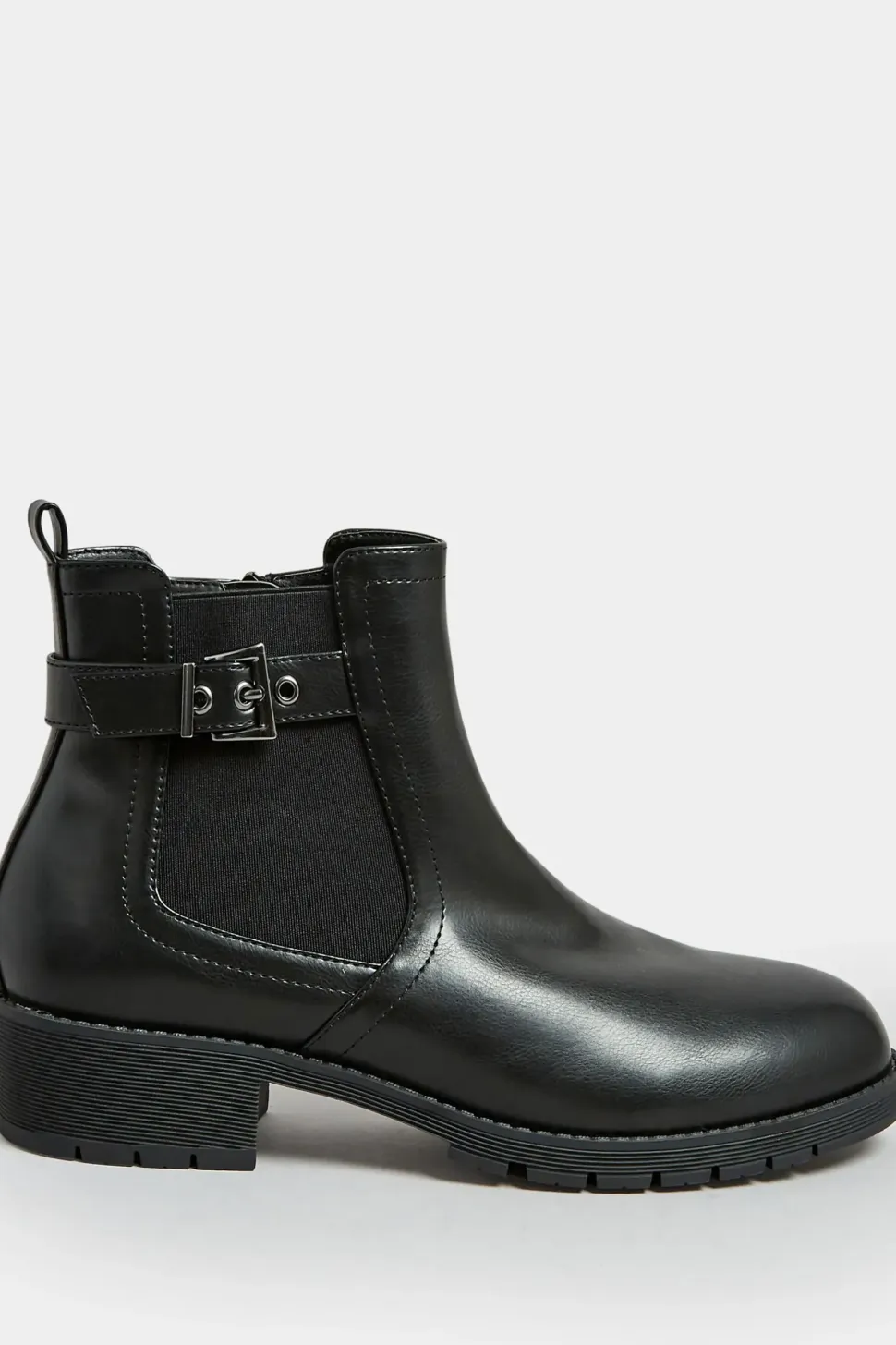 Wide & Extra Wide Fit Faux Leather Elasticated Chelsea Boots