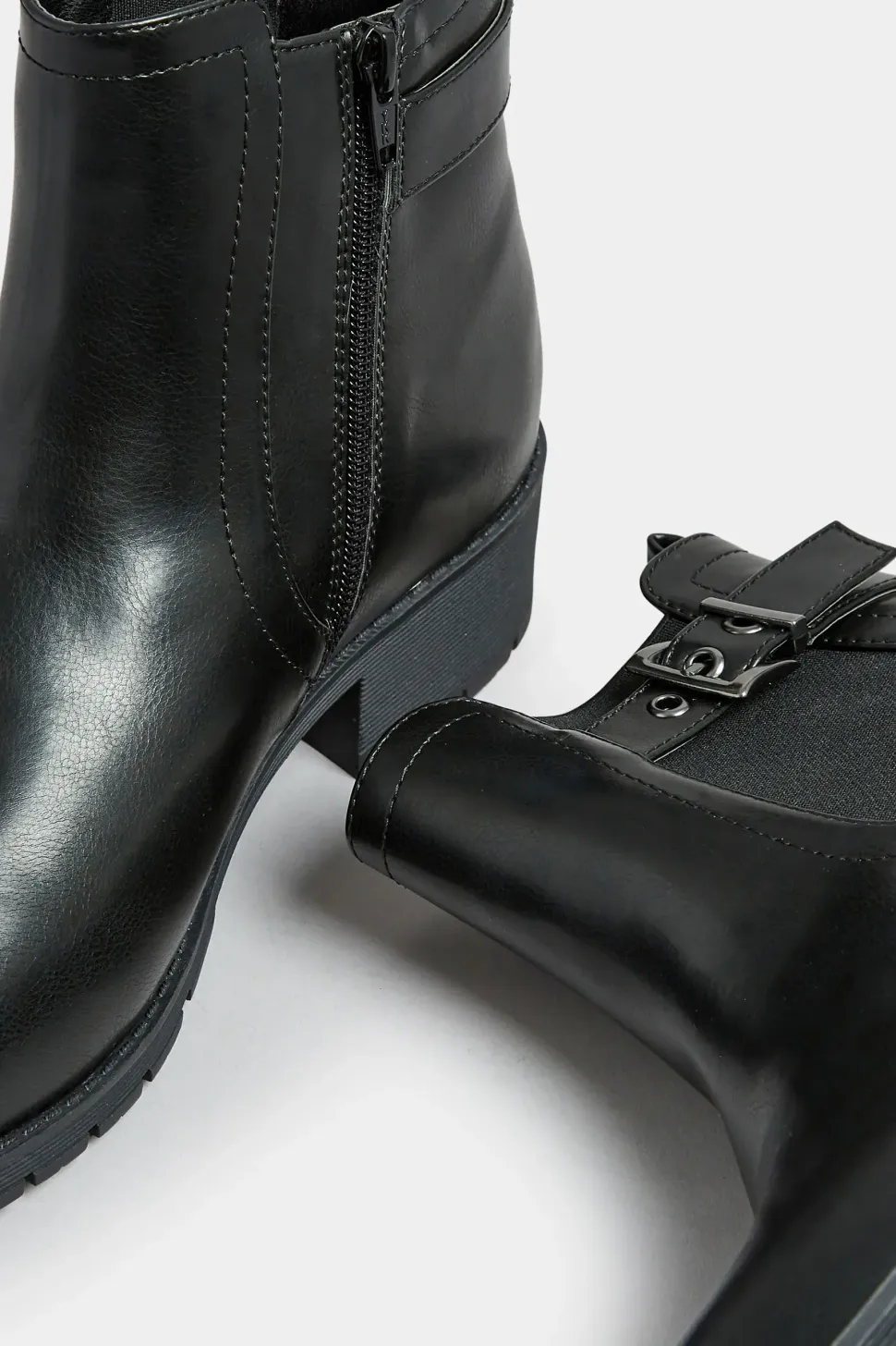 Wide & Extra Wide Fit Faux Leather Elasticated Chelsea Boots