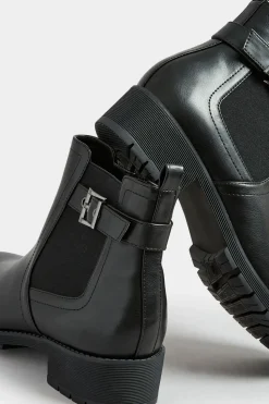Wide & Extra Wide Fit Faux Leather Elasticated Chelsea Boots