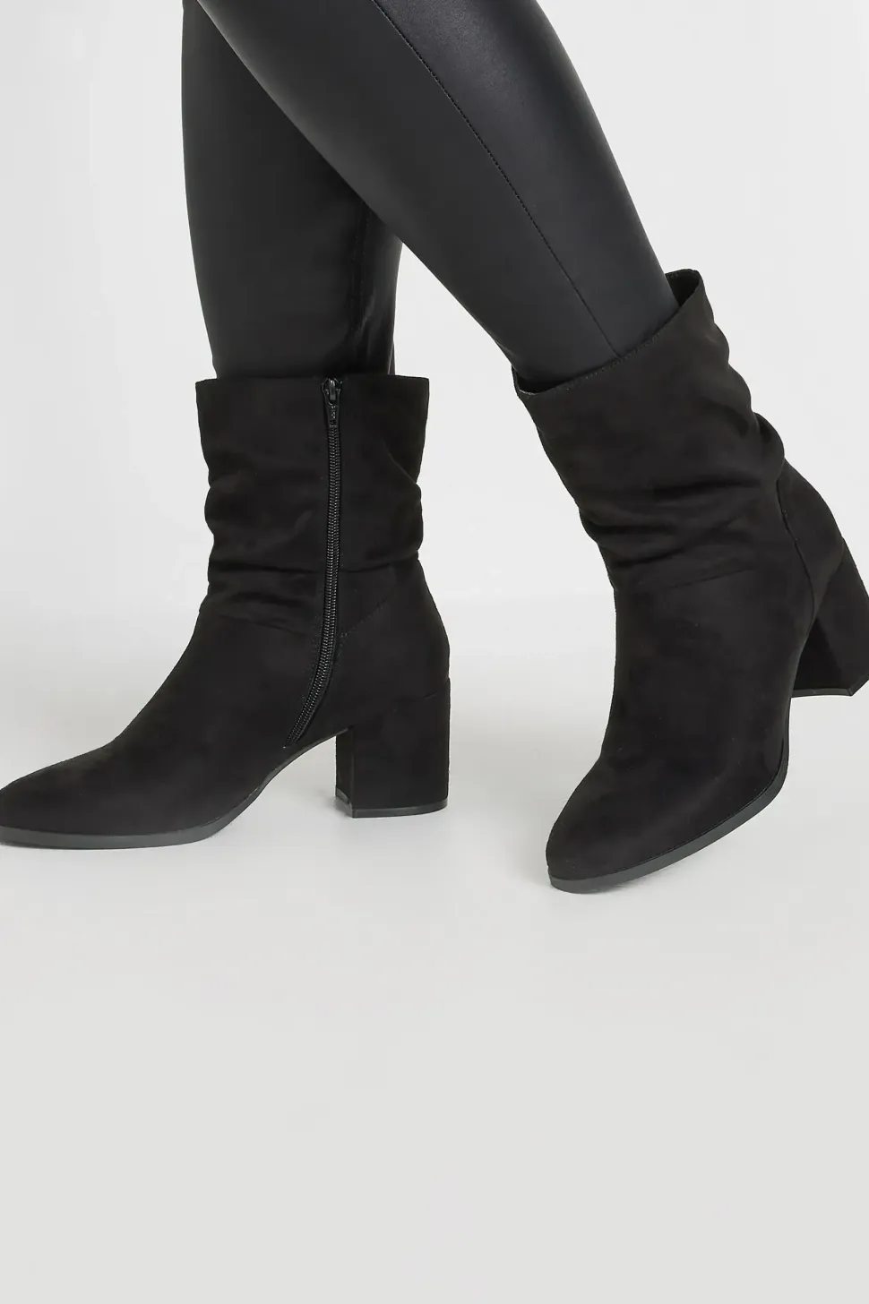 Wide & Extra Wide Fit Faux Suede Slouch Boots