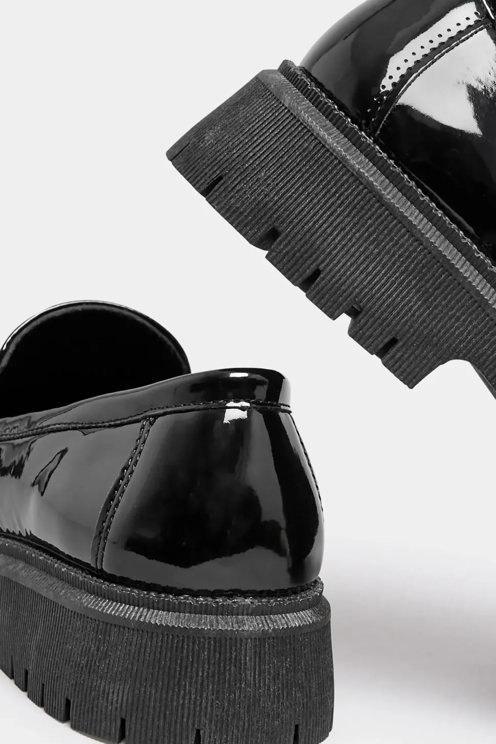 Wide & Extra Wide Fit Patent Chunky Saddle Loafers