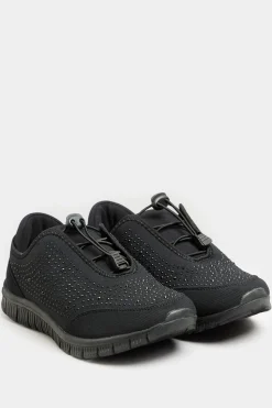 Wide and Extra Wide Fit Embellished Drawcord Trainers