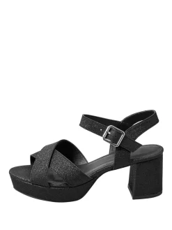 Wide Fit & Extra Wide Fit Cross Over Strap Glitter Heels
