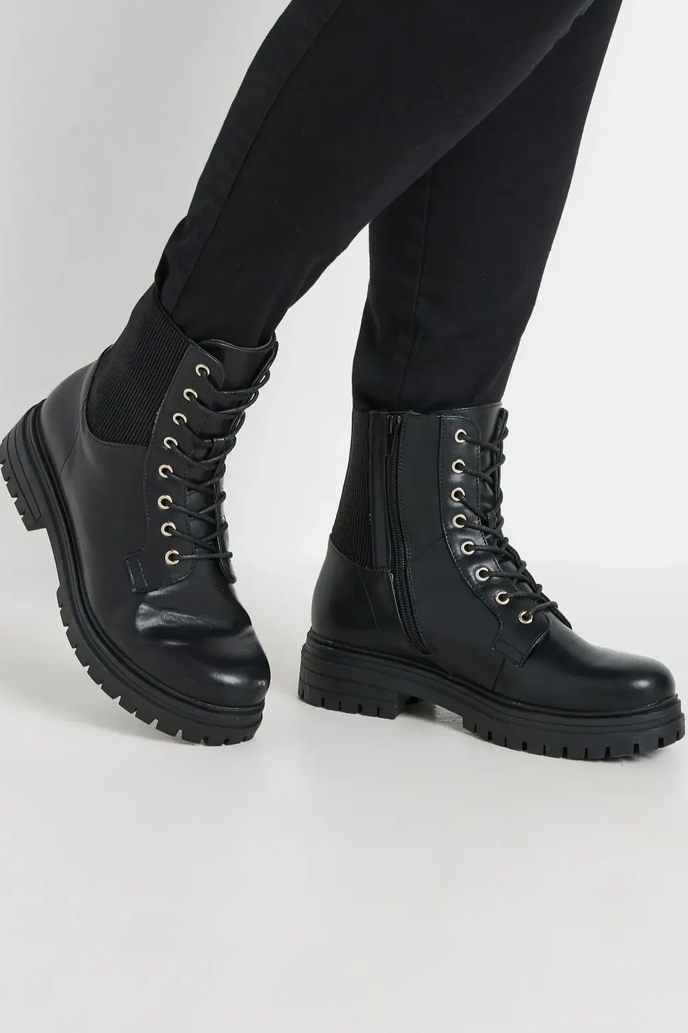 Wide Fit & Extra Wide Fit Lace Up Chunky Boots