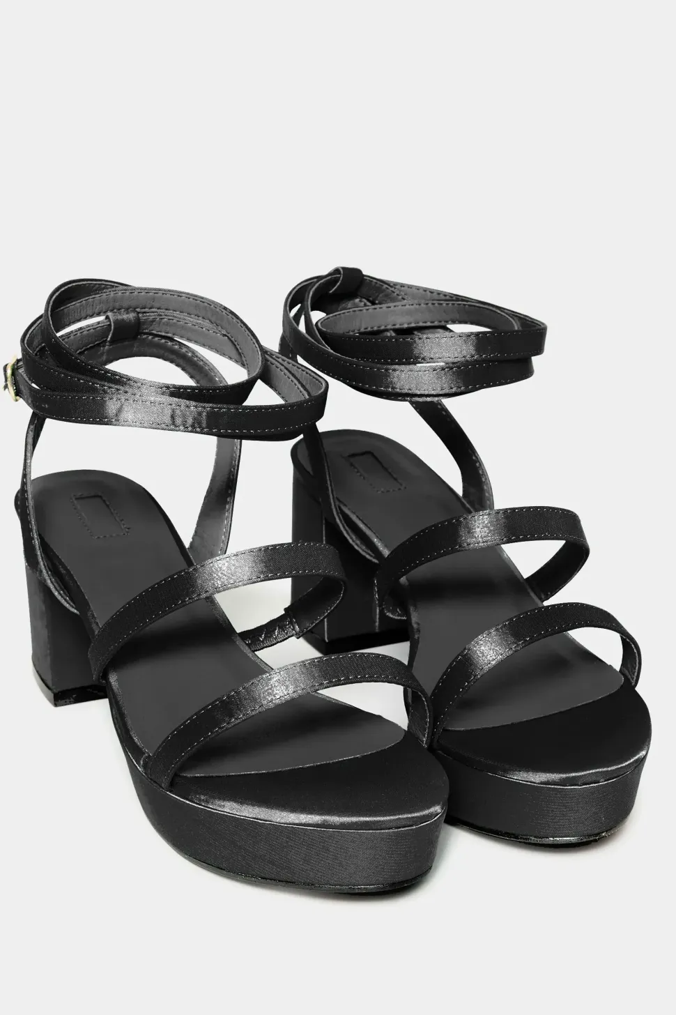 Wide Fit and Extra Wide Fit Satin Strappy Platform Heels