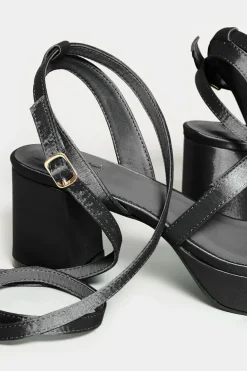Wide Fit and Extra Wide Fit Satin Strappy Platform Heels