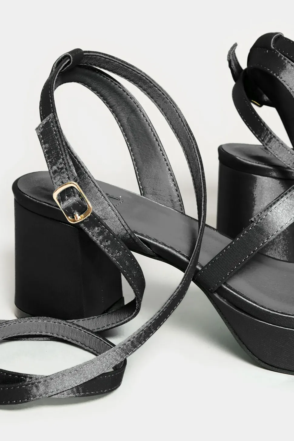 Wide Fit and Extra Wide Fit Satin Strappy Platform Heels