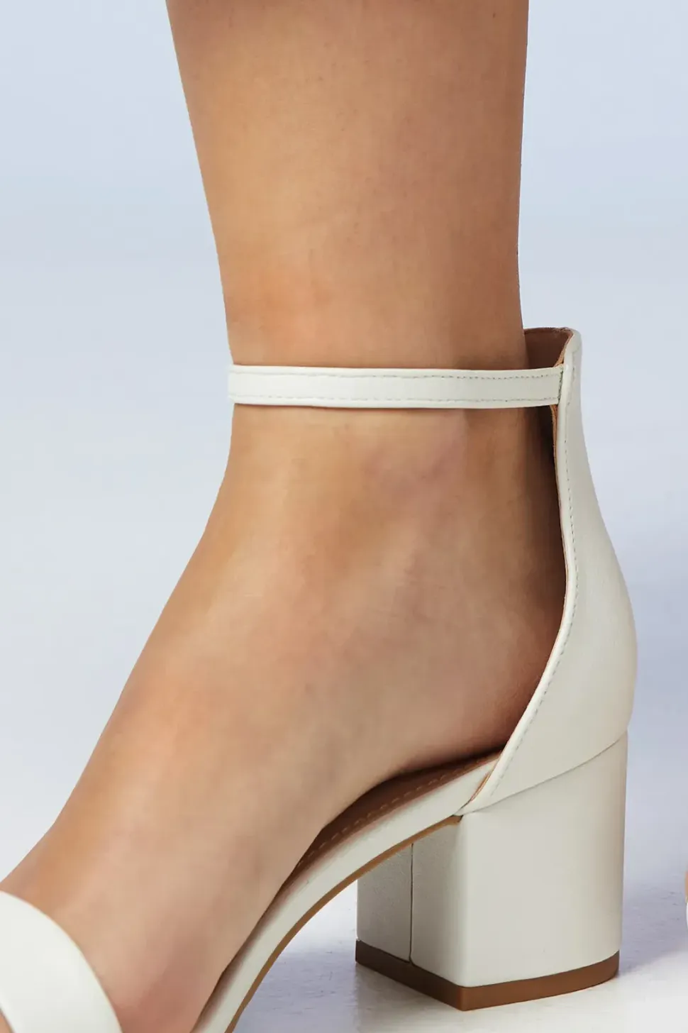 Wide Fit Bridal Thelma Ankle Strap Medium Block Heeled Sandals