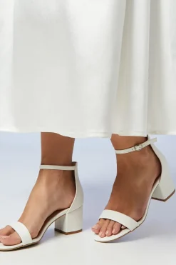 Wide Fit Bridal Thelma Ankle Strap Medium Block Heeled Sandals