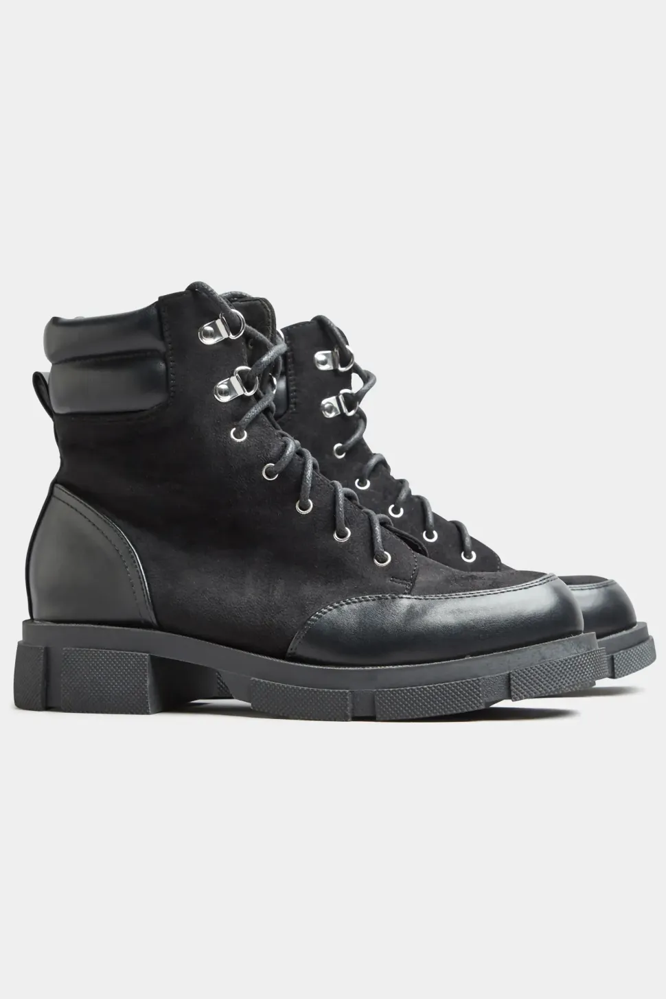 Wide Fit Chunky Lace Up Boots